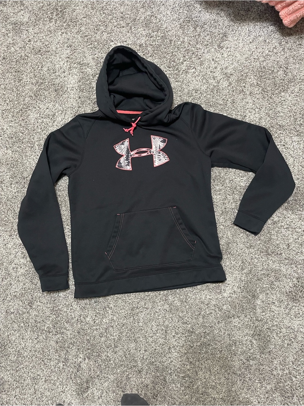 Under Armour Black Hoodie with Pink Accent Logo